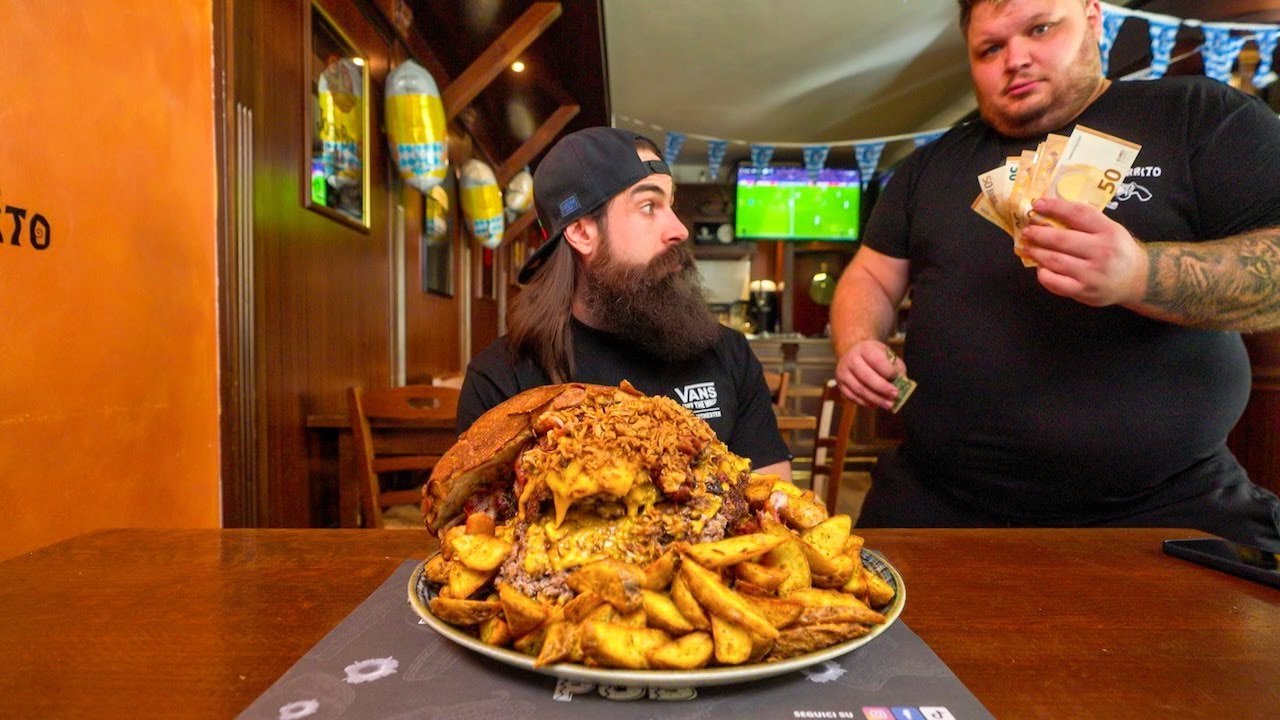 WIN €500 IF YOU CAN FINISH ITALY’S UNBEATEN BURGER CHALLENGE! | BeardMeatsFood